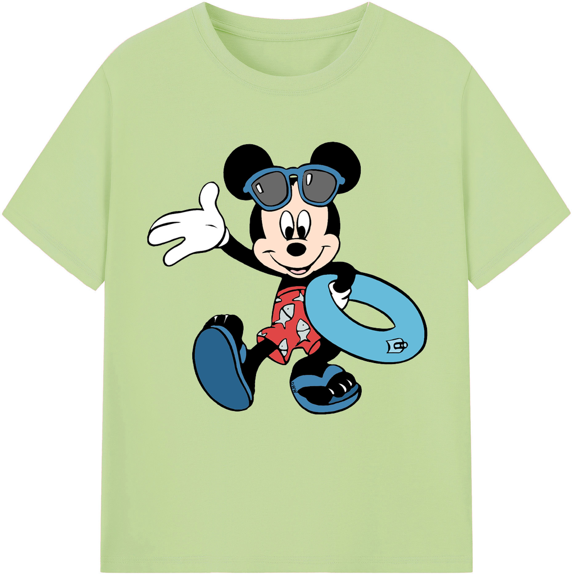 （画像用） ミッキーマウス Mickey Mouse 綿100％半袖Tシャツ（フロントプリント）